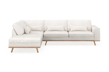 Copenhagen 4-sits Vänstervänd L-formad Schäslongsoffa i Bouclé - Vit - Products - Möbler - Soffa - Divansoffa & schäslongsoffa - 4 sits soffa med divan
