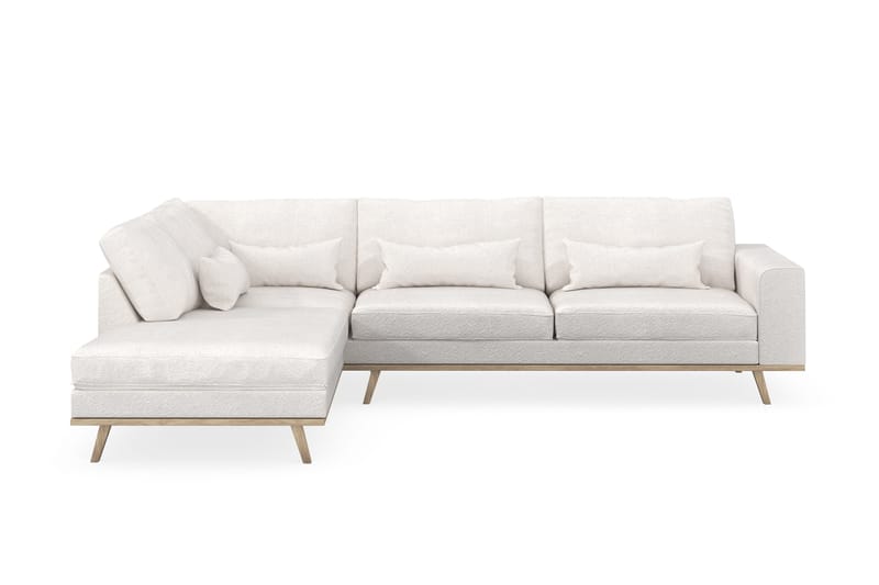 Copenhagen 4-sits Vänstervänd L-formad Schäslongsoffa i Bouclé - Vit - Products - Möbler - Soffa - Divansoffa & schäslongsoffa - 4 sits soffa med divan