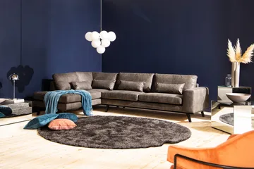 Copenhagen 4-sits Vänstervänd L-formad Schäslongsoffa i Konstläder - Mörkgrå - Products - Möbler - Soffa - Divansoffa & schäslongsoffa - 4 sits soffa med divan