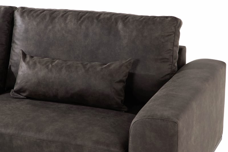 Copenhagen 4-sits Vänstervänd L-formad Schäslongsoffa i Konstläder - Mörkgrå - Products - Möbler - Soffa - Divansoffa & schäslongsoffa - 4 sits soffa med divan