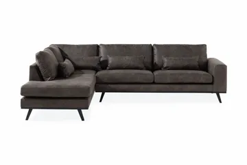 Copenhagen 4-sits Vänstervänd L-formad Schäslongsoffa i Konstläder - Mörkgrå - Products - Möbler - Soffa - Divansoffa & schäslongsoffa - 4 sits soffa med divan