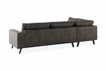 Copenhagen 4-sits Vänstervänd L-formad Schäslongsoffa i Konstläder - Mörkgrå - Products - Möbler - Soffa - Divansoffa & schäslongsoffa - 4 sits soffa med divan