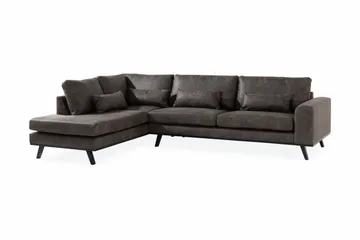 Copenhagen 4-sits Vänstervänd L-formad Schäslongsoffa i Konstläder - Mörkgrå - Products - Möbler - Soffa - Divansoffa & schäslongsoffa - 4 sits soffa med divan