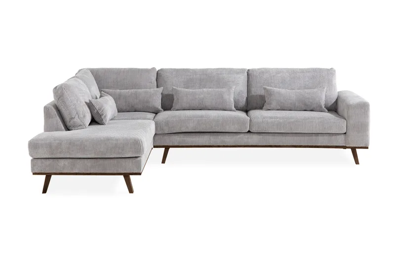 Copenhagen 4-sits Vänstervänd L-formad Schäslongsoffa i Manchester - Ljusgrå - Products - Möbler - Soffa - Divansoffa & schäslongsoffa - 4 sits soffa med divan