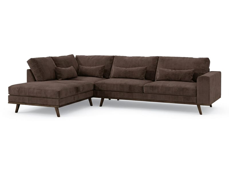 Copenhagen 4-sits Vänstervänd L-formad Schäslongsoffa i Manchester - Mörkbrun - Products - Möbler - Soffa - Divansoffa & schäslongsoffa - 4 sits soffa med divan