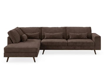 Copenhagen 4-sits Vänstervänd L-formad Schäslongsoffa i Manchester - Mörkbrun - Products - Möbler - Soffa - Divansoffa & schäslongsoffa - 4 sits soffa med divan