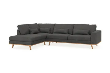 Copenhagen 4-sits Vänstervänd L-formad Schäslongsoffa i Manchester - Mörkgrå - Products - Möbler - Soffa - Divansoffa & schäslongsoffa - 4 sits soffa med divan