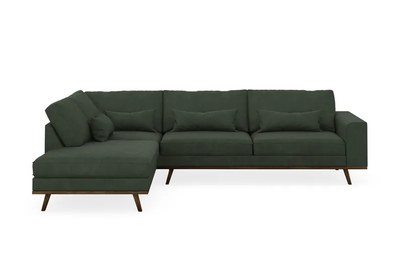Copenhagen 4-sits Vänstervänd L-formad Schäslongsoffa i Manchester - Mörkgrön - Products - Möbler - Soffa - Divansoffa & schäslongsoffa - 4 sits soffa med divan