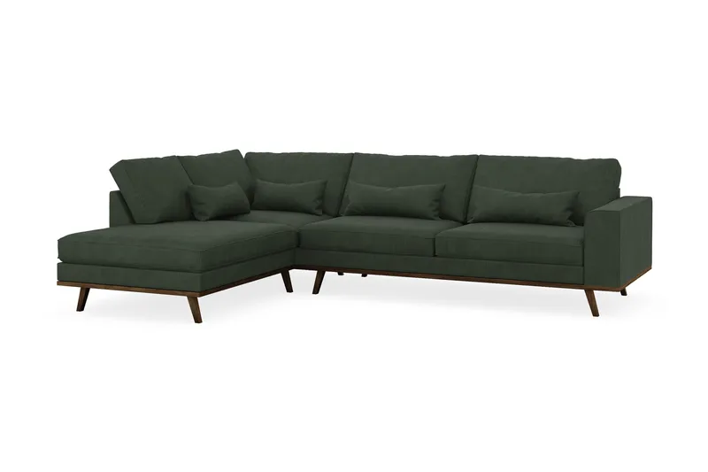 Copenhagen 4-sits Vänstervänd L-formad Schäslongsoffa i Manchester - Mörkgrön - Products - Möbler - Soffa - Divansoffa & schäslongsoffa - 4 sits soffa med divan