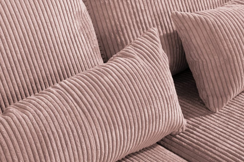 Copenhagen 4-sits Vänstervänd L-formad Schäslongsoffa i Manchester - Rosa - Products - Möbler - Soffa - Divansoffa & schäslongsoffa - 4 sits soffa med divan