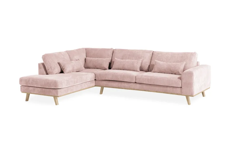 Copenhagen 4-sits Vänstervänd L-formad Schäslongsoffa i Manchester - Rosa - Products - Möbler - Soffa - Divansoffa & schäslongsoffa - 4 sits soffa med divan