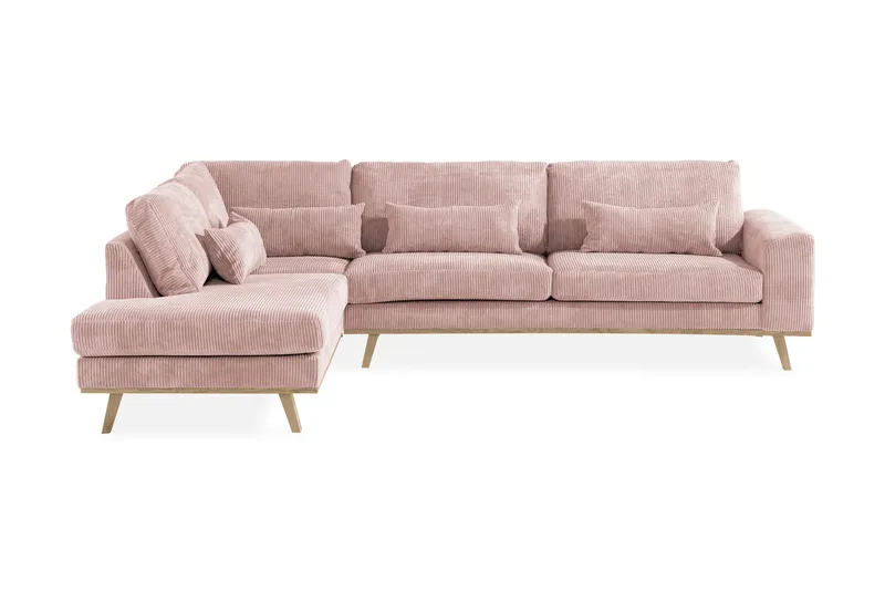 Copenhagen 4-sits Vänstervänd L-formad Schäslongsoffa i Manchester - Rosa - Products - Möbler - Soffa - Divansoffa & schäslongsoffa - 4 sits soffa med divan
