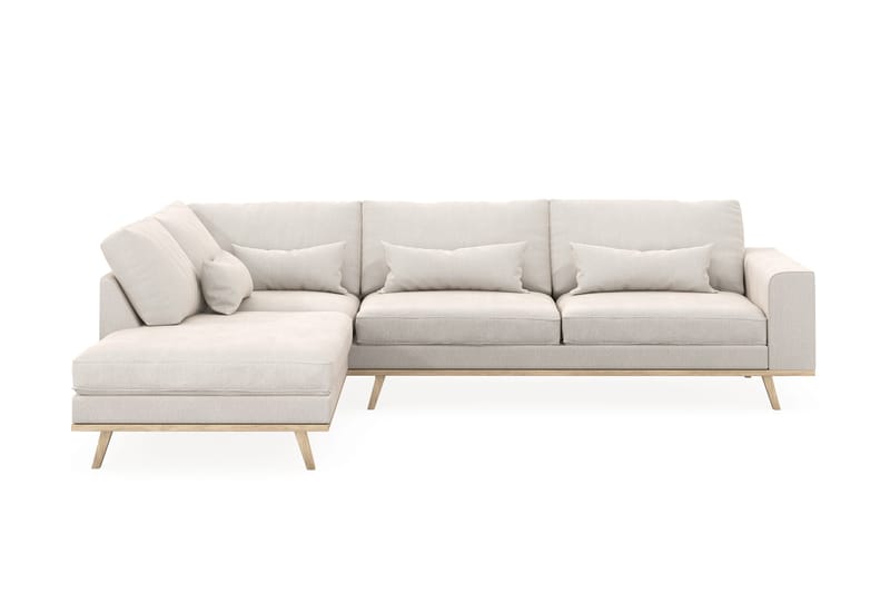 Copenhagen 4-sits Vänstervänd L-formad Schäslongsoffa i Sammet - Krämvit - Products - Möbler - Soffa - Divansoffa & schäslongsoffa - 4 sits soffa med divan