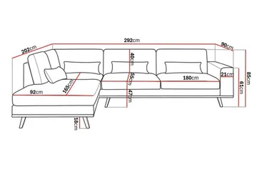 Copenhagen 4-sits Vänstervänd L-formad Schäslongsoffa i Sammet - Mörkgrå - Products - Möbler - Soffa - Divansoffa & schäslongsoffa - 4 sits soffa med divan