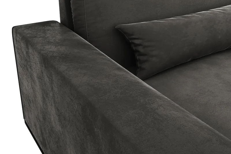 Copenhagen 4-sits Vänstervänd L-formad Schäslongsoffa i Sammet - Mörkgrå - Products - Möbler - Soffa - Divansoffa & schäslongsoffa - 4 sits soffa med divan