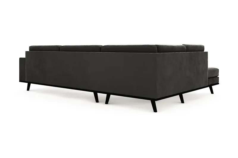 Copenhagen 4-sits Vänstervänd L-formad Schäslongsoffa i Sammet - Mörkgrå - Products - Möbler - Soffa - Divansoffa & schäslongsoffa - 4 sits soffa med divan