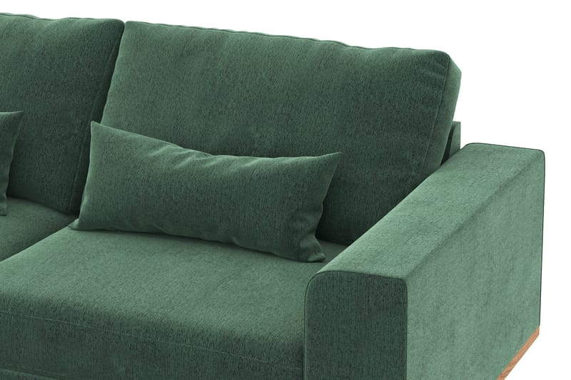Copenhagen 4-sits Vänstervänd L-formad Schäslongsoffa i Sammet - Mörkgrön - Products - Möbler - Soffa - Divansoffa & schäslongsoffa - 4 sits soffa med divan