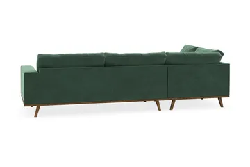 Copenhagen 4-sits Vänstervänd L-formad Schäslongsoffa i Sammet - Mörkgrön - Products - Möbler - Soffa - Divansoffa & schäslongsoffa - 4 sits soffa med divan