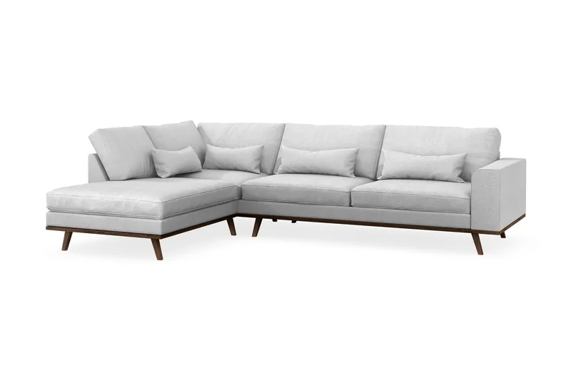 Copenhagen 4-sits Vänstervänd L-formad Schäslongsoffa i Tyg - Ljusgrå - Products - Möbler - Soffa - Divansoffa & schäslongsoffa - 4 sits soffa med divan