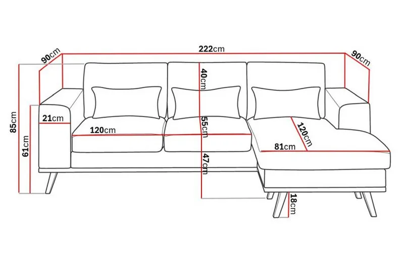 Copenhagen Compact 3-sits Vändbar L-formad Divansoffa i Sammet - Mörkgrå - Products - Möbler - Soffa - Divansoffa & schäslongsoffa - 3 sits soffa med divan