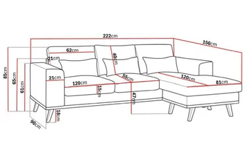 Copenhagen Compact 3-sits Vändbar L-formad Divansoffa i Sammet - Mörkgrå - Products - Möbler - Soffa - Divansoffa & schäslongsoffa - 3 sits soffa med divan