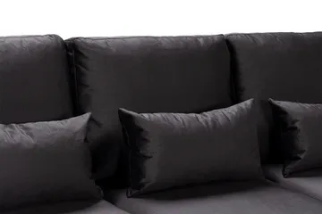 Copenhagen Compact 3-sits Vändbar L-formad Divansoffa i Sammet - Mörkgrå - Products - Möbler - Soffa - Divansoffa & schäslongsoffa - 3 sits soffa med divan