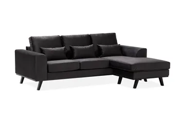 Copenhagen Compact 3-sits Vändbar L-formad Divansoffa i Sammet - Mörkgrå - Products - Möbler - Soffa - Divansoffa & schäslongsoffa - 3 sits soffa med divan