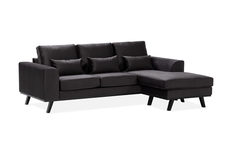 Copenhagen Compact 3-sits Vändbar L-formad Divansoffa i Sammet - Mörkgrå - Products - Möbler - Soffa - Divansoffa & schäslongsoffa - 3 sits soffa med divan