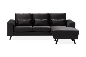 Copenhagen Compact 3-sits Vändbar L-formad Divansoffa i Sammet - Mörkgrå - Products - Möbler - Soffa - Divansoffa & schäslongsoffa - 3 sits soffa med divan