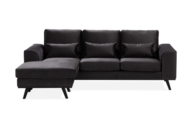 Copenhagen Compact 3-sits Vändbar L-formad Divansoffa i Sammet - Mörkgrå - Products - Möbler - Soffa - Divansoffa & schäslongsoffa - 3 sits soffa med divan