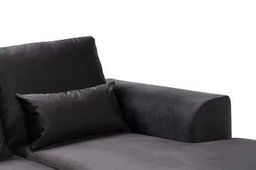 Copenhagen Compact 3-sits Vändbar L-formad Divansoffa i Sammet - Mörkgrå - Products - Möbler - Soffa - Divansoffa & schäslongsoffa - 3 sits soffa med divan