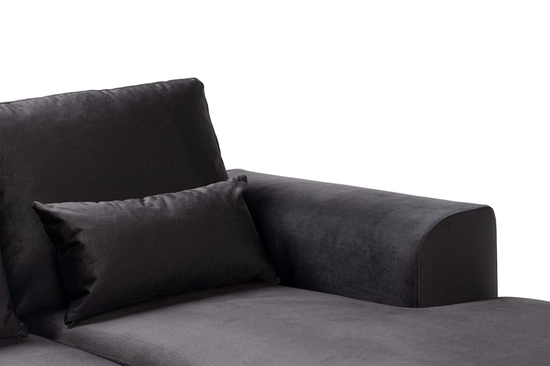 Copenhagen Compact 3-sits Vändbar L-formad Divansoffa i Sammet - Mörkgrå - Products - Möbler - Soffa - Divansoffa & schäslongsoffa - 3 sits soffa med divan