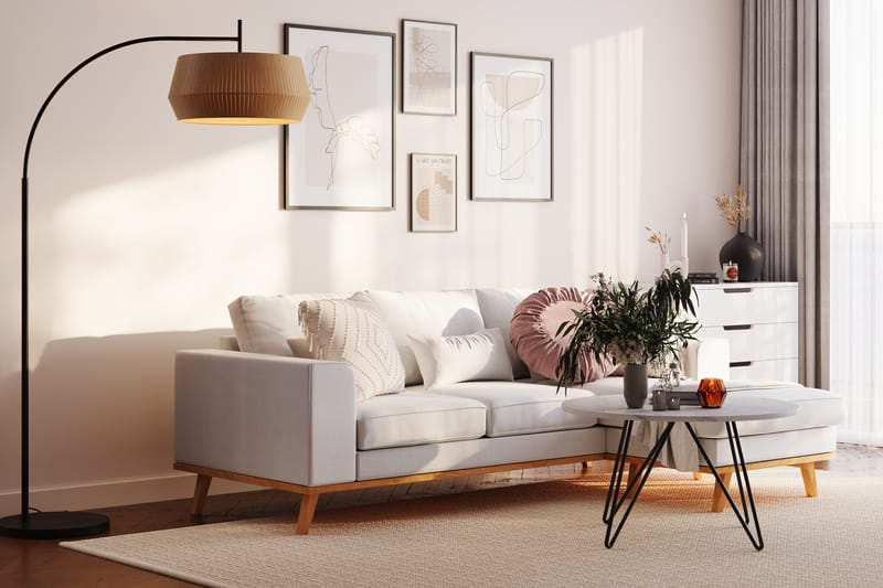 Copenhagen Compact 3-sits Vändbar L-formad Divansoffa i Tyg - Ljusgrå - Products - Möbler - Soffa - Divansoffa & schäslongsoffa - 3 sits soffa med divan
