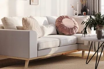 Copenhagen Compact 3-sits Vändbar L-formad Divansoffa i Tyg - Ljusgrå - Products - Möbler - Soffa - Divansoffa & schäslongsoffa - 3 sits soffa med divan