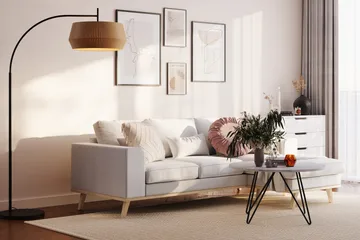 Copenhagen Compact 3-sits Vändbar L-formad Divansoffa i Tyg - Ljusgrå - Products - Möbler - Soffa - Divansoffa & schäslongsoffa - 3 sits soffa med divan