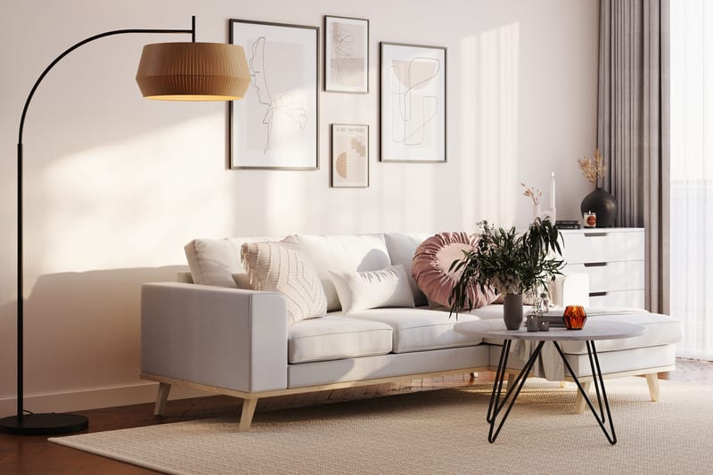 Copenhagen Compact 3-sits Vändbar L-formad Divansoffa i Tyg - Ljusgrå - Products - Möbler - Soffa - Divansoffa & schäslongsoffa - 3 sits soffa med divan