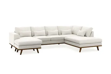Copenhagen Compact 4-sits Högervänd U-formad Large Soffa med Divan och Schäslong i Tyg - Ljusgrå - Products - Möbler - Soffa - Divansoffa & schäslongsoffa - 4 sits soffa med divan