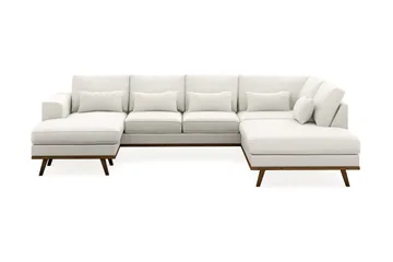 Copenhagen Compact 4-sits Högervänd U-formad Large Soffa med Divan och Schäslong i Tyg - Ljusgrå - Products - Möbler - Soffa - Divansoffa & schäslongsoffa - 4 sits soffa med divan