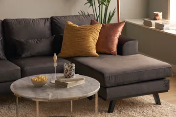 Copenhagen Compact 4-sits Vänstervänd U-formad Large Soffa med Divan och Schäslong i Sammet - Mörkgrå - Products - Möbler - Soffa - Divansoffa & schäslongsoffa - 4 sits soffa med divan