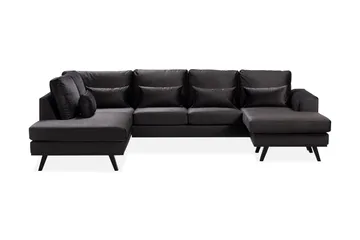 Copenhagen Compact 4-sits Vänstervänd U-formad Large Soffa med Divan och Schäslong i Sammet - Mörkgrå - Products - Möbler - Soffa - Divansoffa & schäslongsoffa - 4 sits soffa med divan