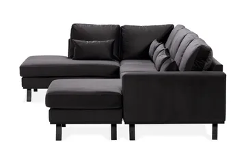 Copenhagen Compact 4-sits Vänstervänd U-formad Large Soffa med Divan och Schäslong i Sammet - Mörkgrå - Products - Möbler - Soffa - Divansoffa & schäslongsoffa - 4 sits soffa med divan
