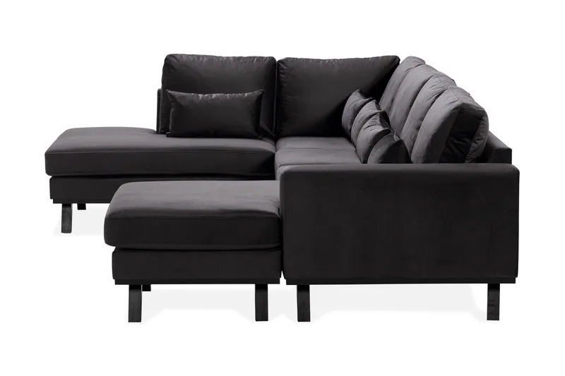 Copenhagen Compact 4-sits Vänstervänd U-formad Large Soffa med Divan och Schäslong i Sammet - Mörkgrå - Products - Möbler - Soffa - Divansoffa & schäslongsoffa - 4 sits soffa med divan