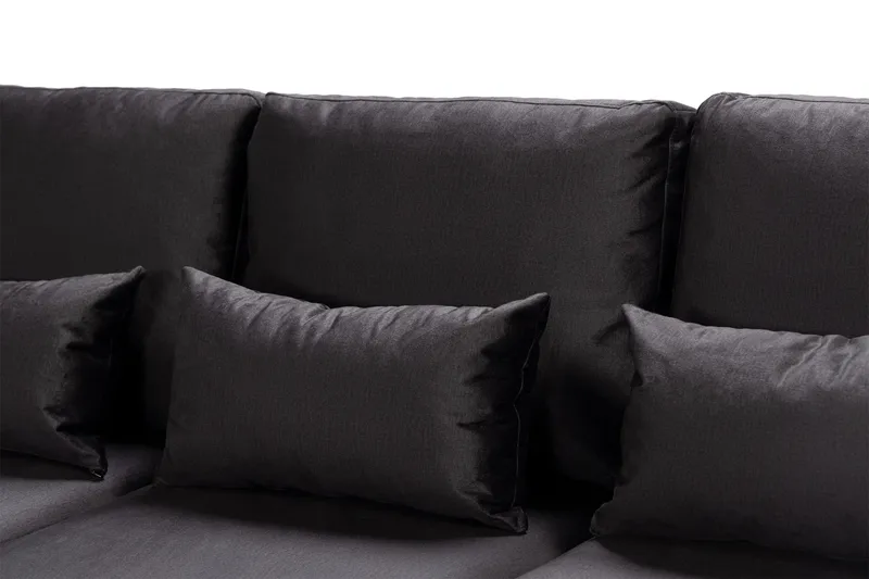 Copenhagen Compact 4-sits Vänstervänd U-formad Large Soffa med Divan och Schäslong i Sammet - Mörkgrå - Products - Möbler - Soffa - Divansoffa & schäslongsoffa - 4 sits soffa med divan