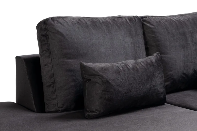 Copenhagen Compact 4-sits Vänstervänd U-formad Large Soffa med Divan och Schäslong i Sammet - Mörkgrå - Products - Möbler - Soffa - Divansoffa & schäslongsoffa - 4 sits soffa med divan