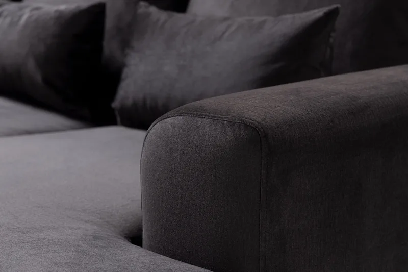 Copenhagen Compact 4-sits Vänstervänd U-formad Large Soffa med Divan och Schäslong i Sammet - Mörkgrå - Products - Möbler - Soffa - Divansoffa & schäslongsoffa - 4 sits soffa med divan