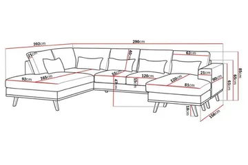 Copenhagen Compact 4-sits Vänstervänd U-formad Large Soffa med Divan och Schäslong i Sammet - Mörkgrå - Products - Möbler - Soffa - Divansoffa & schäslongsoffa - 4 sits soffa med divan