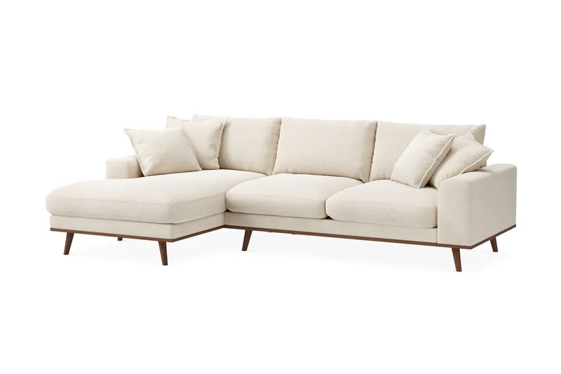 Copenhagen Premium 4-sits Vänstervänd L-formad Djup Divansoffa i Chenille - Ljusbeige - Products - Möbler - Soffa - Divansoffa & schäslongsoffa - 4 sits soffa med divan