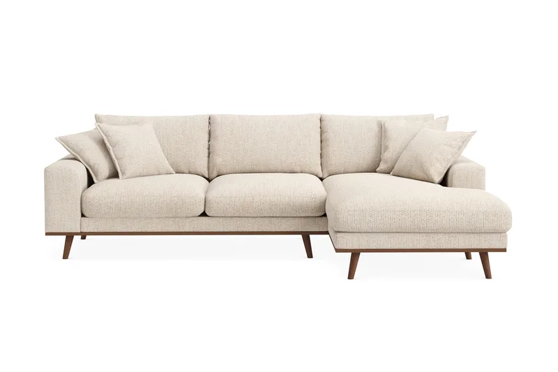 Copenhagen Premium 4-sits Högervänd L-formad Djup Divansoffa i Chenille - Beige - Products - Möbler - Soffa - Divansoffa & schäslongsoffa - 4 sits soffa med divan