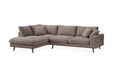 Copenhagen Premium 4-sits Vänstervänd L-formad Djup Schäslongsoffa i Tyg - Brun - Products - Möbler - Soffa - Divansoffa & schäslongsoffa - 4 sits soffa med divan