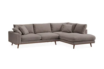 Copenhagen Premium 4-sits Högervänd L-formad Djup Schäslongsoffa i Tyg - Brun - Products - Möbler - Soffa - Divansoffa & schäslongsoffa - 4 sits soffa med divan